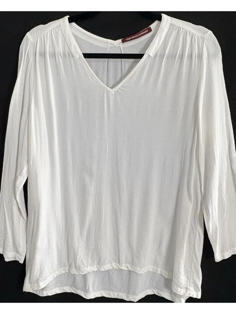 COMPOIR DES COTONNIERS‎ Women V Neck 3/4 Sleeves Blouse Sz XL White Casual 49-19